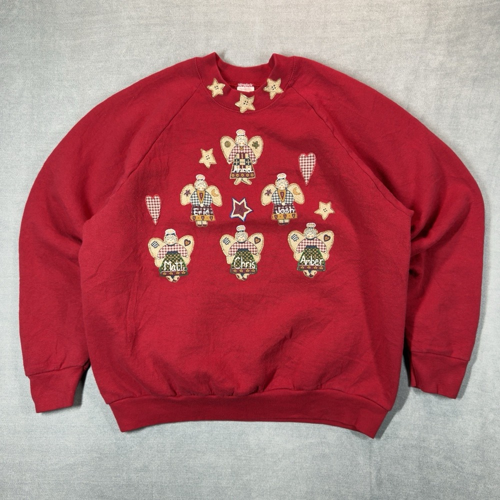 Vintage 90s Made In USA Fruit of The Loom Grannys Angels Sweatshirt Womens Large